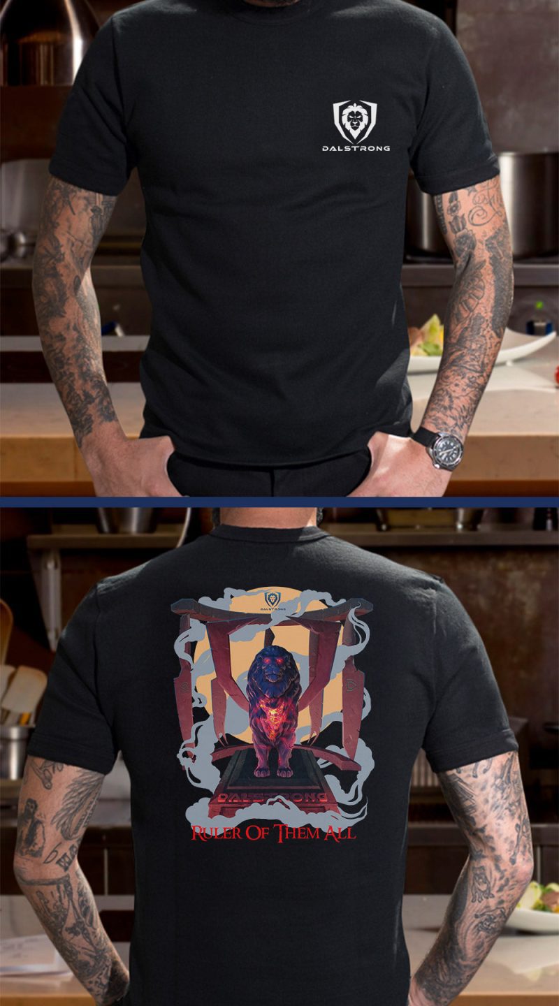 BLACK T Shirt Color StoneLion mantattoo