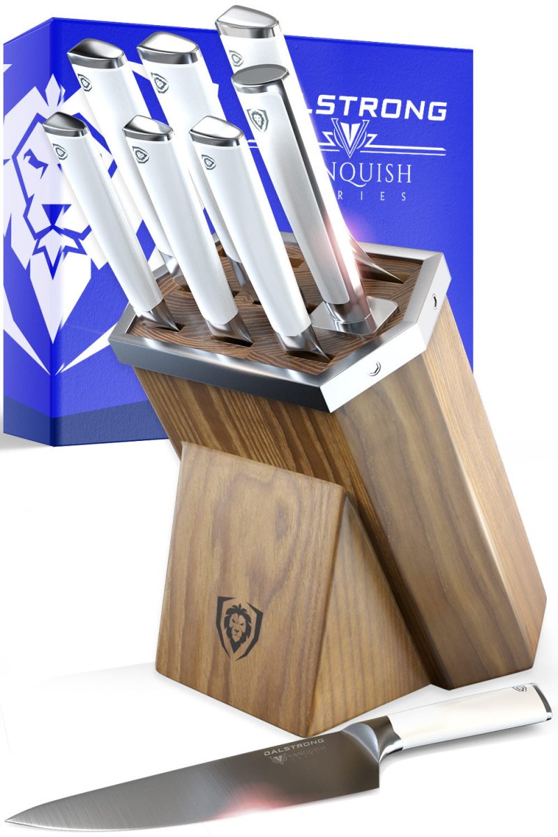 VQS 8pc Block Set Knife WHITE 01