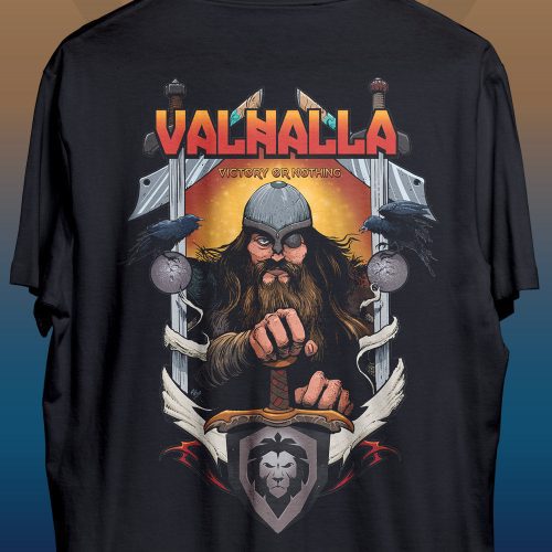 Valhala BLACK T Shirt Back Designs