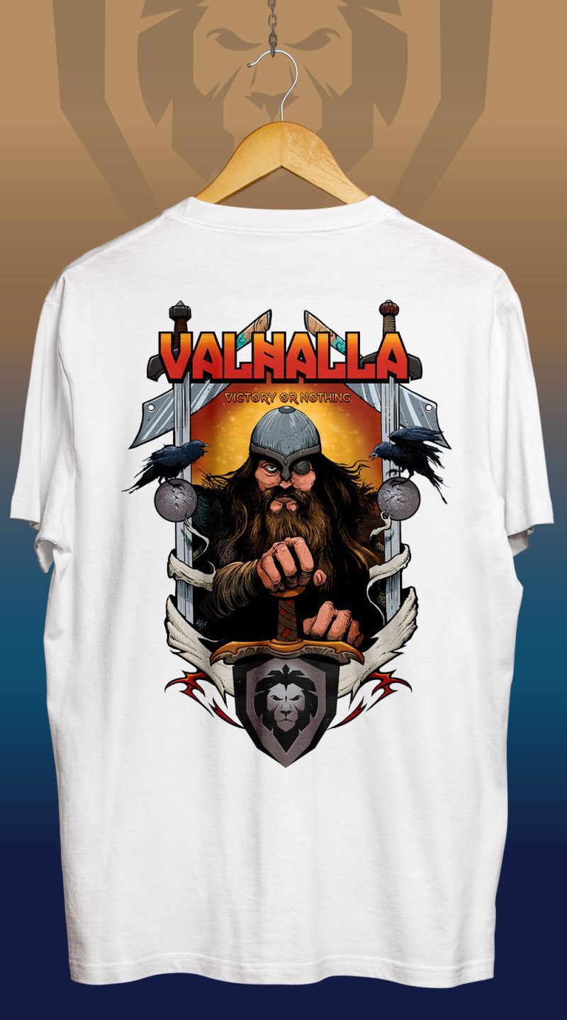 Valhala WHITE T Shirt Back Designs copy